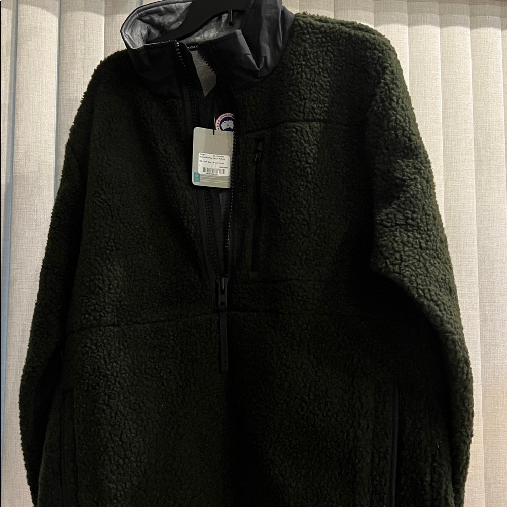 Canada Goose Olive Green Sherpa Performance Jacket with Black Trim - Picture 2 of 11